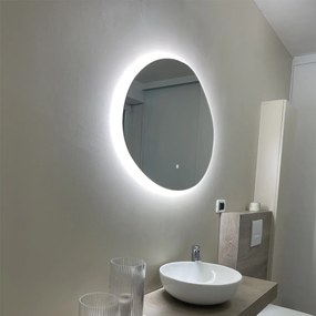 Oglindă de baie 80 cm cu LED, cu 3 trepte de intensitate și senzor tactil - Biba