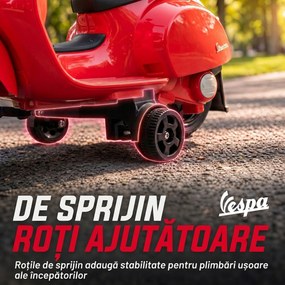 AIYAPLAY Motocicletă Electrică pentru Copii Mini Vespa Gts 7,2 V, 1,5-3 Ani, Roșie | Aosom Romania