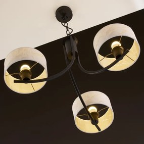 Jupiter 2103 - Lustru cu lanț ARTHUR 3xE27/15W/230V alb/negru/decor marmorat