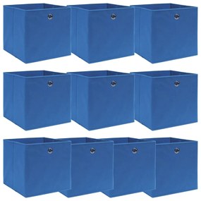 vidaXL Cutii depozitare, 10 buc., albastru, 32x32x32 cm, textil