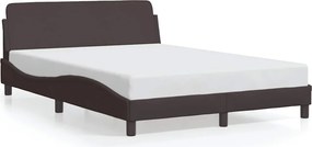 vidaXL Cadru de pat, Dover, maro închis, 140x200 cm, textil