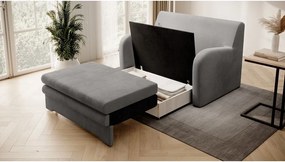 Canapea gri extensibilă cu tapițerie din catifea 130 cm Ario – ELTAP