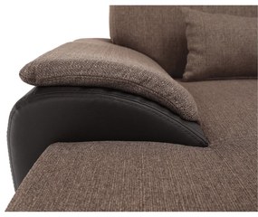Colţar în formă de U, material textil maro/piele ecologică maro, stânga, EMILY U