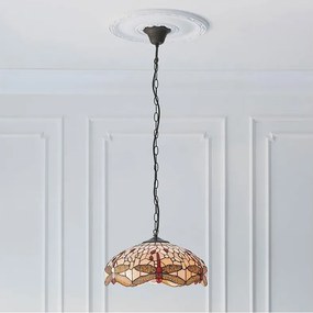 Endon 70824 - Lustru suspendat pe lanț Tiffany DRAGONFLY 3xE27/60W/230V, diametru 41 cm