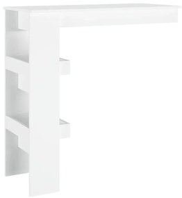 Masa bar de perete, alb, 102x45x103,5 cm, lemn prelucrat 1, Alb