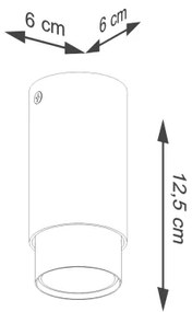 Spot Sollux SL.1410 NERO 1xGU10/10W/230V 12,5 cm negru/auriu