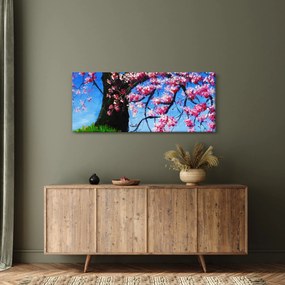 Tablou - Cireș înflorit - pictură (120x50 cm)