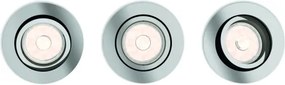 Philips 50393/11/PN-SET 3x spoturi LED RGBW încastrate, reglabile 1xGU10/4,8W/230V crom+telecomandă