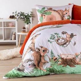 decoDoma Lenjerie de pat Dual Feel WOODLAND