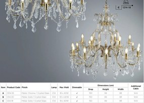 Candelabru XXL casa scarii design clasic Marie Theresea 30L 1214-30 SRT