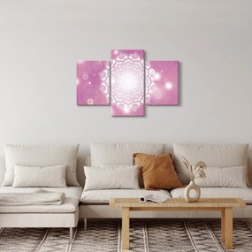 Tablou - Mandala pe fundal roz (90x60 cm)