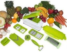 Razatoare multifunctionala de bucatarie cu accesorii pentru feliere, razuire si depozitare