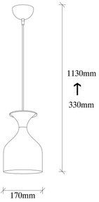 Pendul pe cablu SIVANI 1xE27/40W/230V alb/cupru