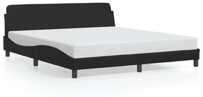 373238 vidaXL Cadru de pat cu tăblie, negru, 180x200 cm, piele ecologică