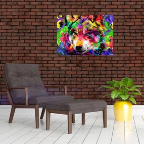 Tablou - Lupul cu graffiti (70x50 cm)