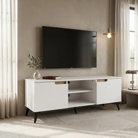 Comoda TV Kevira, culoare sonoma-alb, 120 x 38 x 44 cm