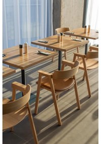 Scaun de dining în culoare naturală cu cotiere din lemn de stejar Flip – Gazzda