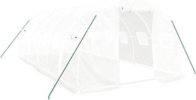vidaXL Seră cu cadru din oțel, alb, 18 m², 6x3x2 m