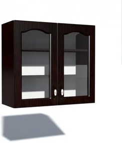 Corp superior vitrina 80 cu 2 usi Zebra MDF mustata wenge