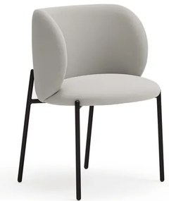 Set de scaune de sufragerie gri deschis 2 buc. tapițat Mogi – Teulat