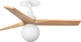 Lustra cu Ventilator incastrat tavan cu telecomanda KLIM S 92,5cm, alb/ pin