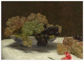 Tablou - Henri Fantin-Latour, Still Life with Grapes and a Carnation, reproducere (70x50 cm)
