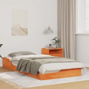 vidaXL Cadru de pat de podea Maro ceruit 90 x 200 cm