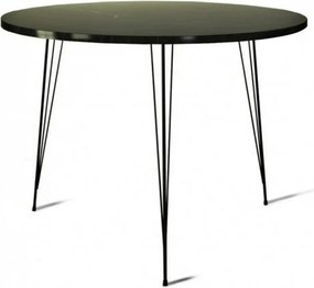 Masa SANDALF, negru cu efect de marmura, PAL melaminat, 90x90x75 cm