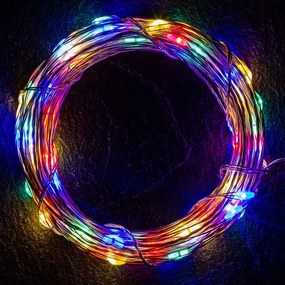 Set de 2 bucăți fire luminoase, 50 LED, colorat