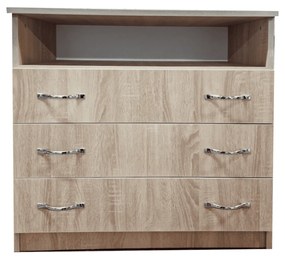 Comoda cu 3 sertare 80x80x45 cm, Culoare Sonoma
