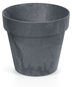 Ghiveci decorativ de flori, rotund, antracit, 7 L, 25x22.1 cm, Cube Beton
