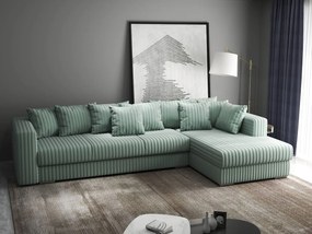 Colțar extensibil dumonde cu ladă de depozitare si sezut confortabil din spuma high-density, Gloria Ambience Mint II 320x183 cm