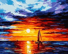 Pictura pe numere cu un cadru "Apusul 3" 50x40 cm