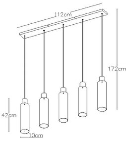 Lustră pe cablu Lucide 74404/05/65 ORLANDO 5xE27/40W/230V