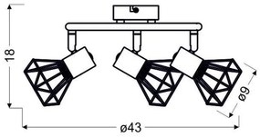 Lampă spot VERVE 3xE14/40W/230V