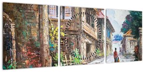 Tablou - Satul filipinez, Asia (cu ceas) (90x30 cm)