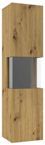 Vitrină Avernic Typ 05 (negru + Stejar artisan). 1042054