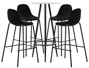 vidaXL Set de bar, 5 piese, negru, material textil