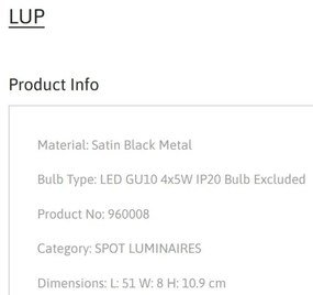 Plafonirea cu 4 spoturi design minimalist LUP negru