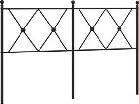 vidaXL Tăblie de pat de schimb metalică, negru, 137 cm