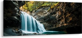 Tablou cu cascada de pădure (120x50 cm)