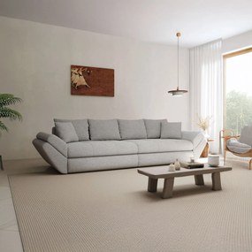 Canapea extensibilă dumonde cu ladă de depozitare si sezut confortabil din spuma high-density, Loana Euphoria Dove 300x100 cm
