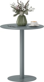 HOMCOM Masă rotundă pentru 2 persoane, oțel, pentru interior și exterior, gri | Aosom Romania