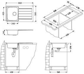 Chiuveta bucatarie inox culoare cupru Alveus Monarch Line 20 Cupru