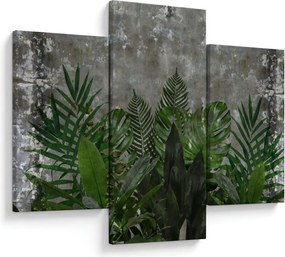 Tablou - Zid de beton cu plante (90x60 cm)
