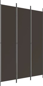 vidaXL Paravan de cameră cu 3 panouri, maro, 150x220 cm, textil