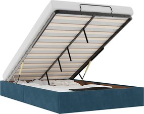 vidaXL Cadru de pat otoman fără saltea Albastru închis catifea