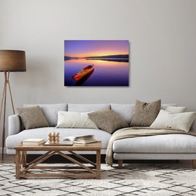 Tablou pe sticlă - Kayak pe lac (70x50 cm)