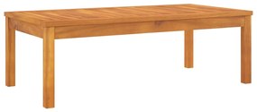 Set mobilier de gradina, 3 piese, perne crem, lemn masiv acacia 1, Alb, Canapea de mijloc + canapea de colt + masuta de cafea