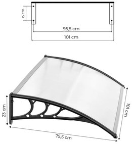 Acoperiș deasupra ușii din față - policarbonat Šírka: 80 cm | Dĺžka: 120 cm